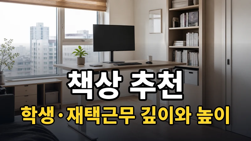 책상 추천, 학생·재택근무 깊이와 높이