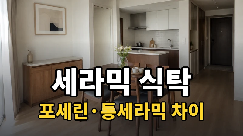 세라믹 식탁 추천, 포세린·통세라믹 차이