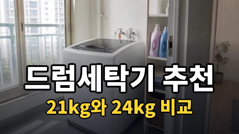 드럼세탁기 추천, 21kg와 24kg 비교