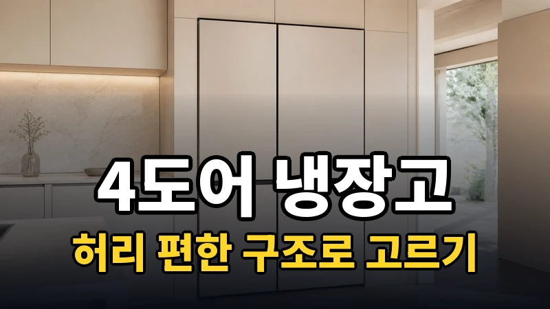 4도어 냉장고 추천, 허리 편한 구조로 고르기