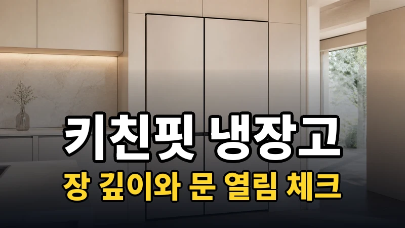 키친핏 냉장고 추천, 장 깊이와 문 열림 체크