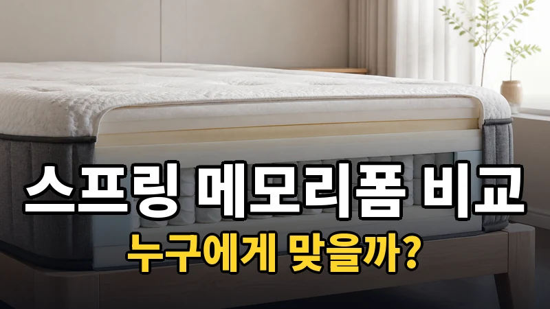 스프링 vs 메모리폼 매트리스, 누구에게 맞을까?