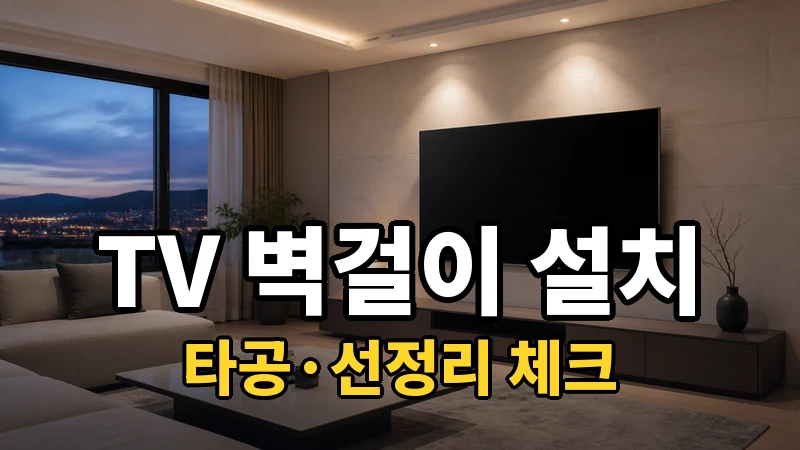 TV 벽걸이 설치, 타공·선정리 체크